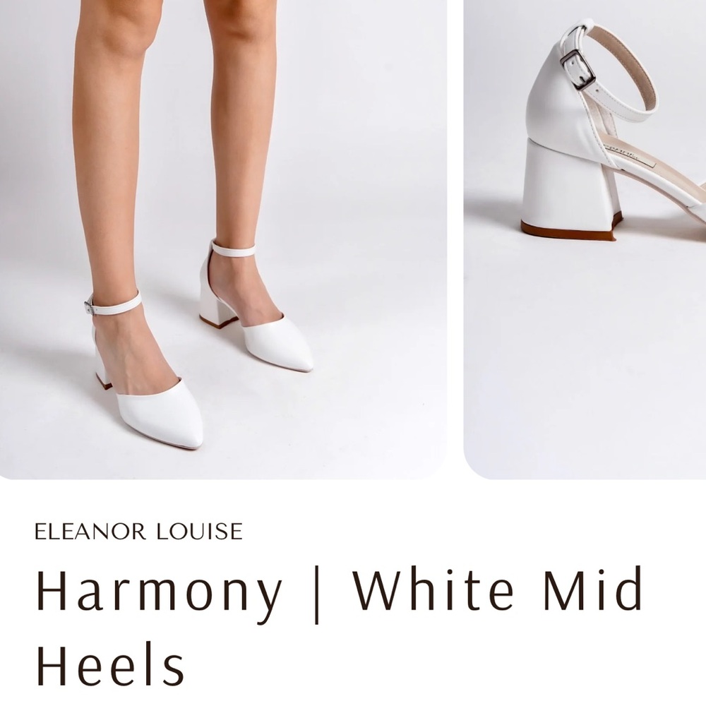 White Block Heels - Picture 2 of 4